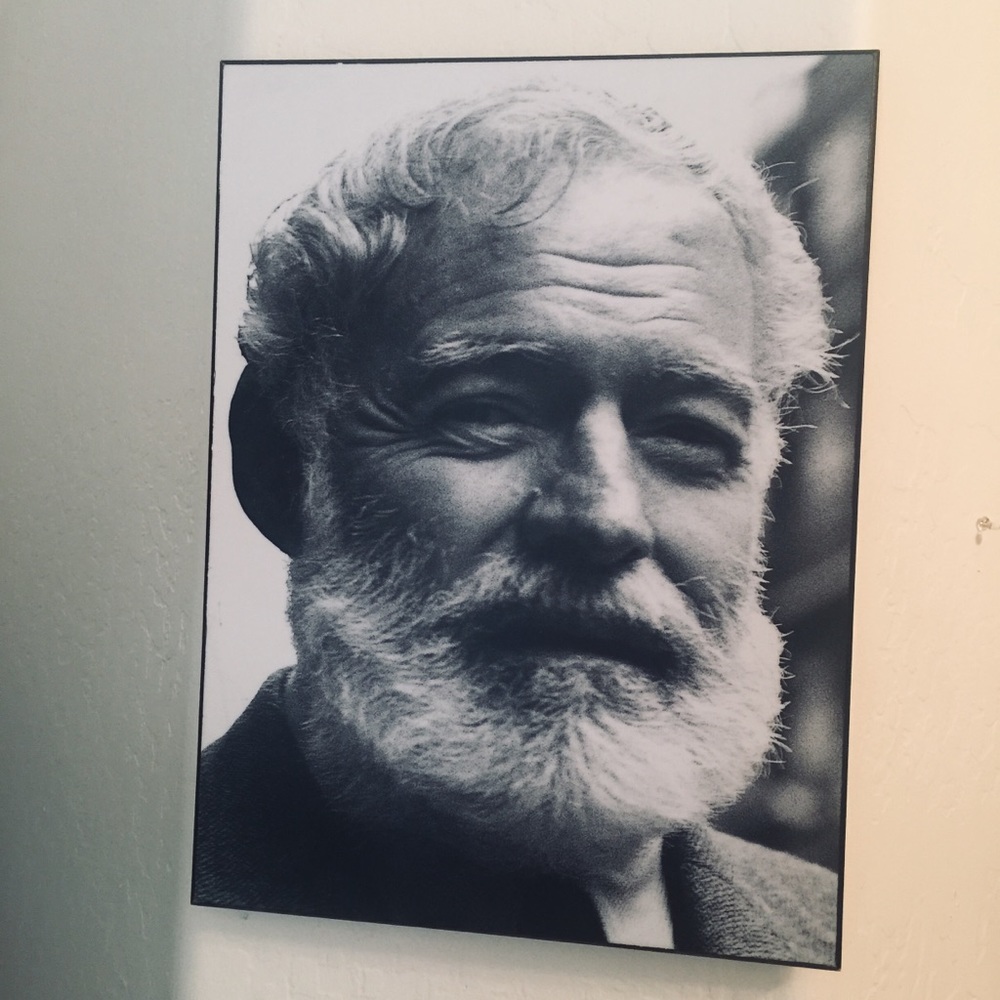 Ernest Hemingway wood print 12x16